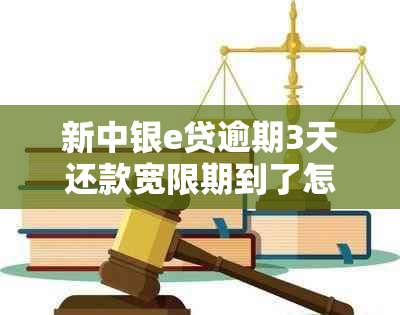 新中银e贷逾期3天还款宽限期到了怎么办？如何重新申请贷款？