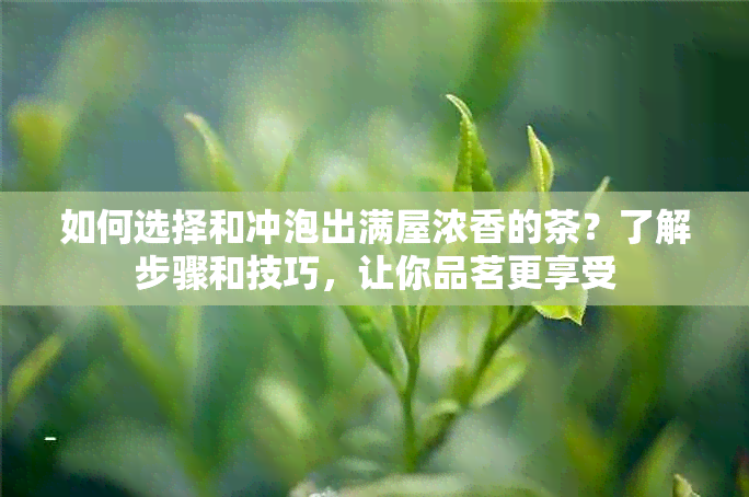 如何选择和冲泡出满屋浓香的茶？了解步骤和技巧，让你品茗更享受