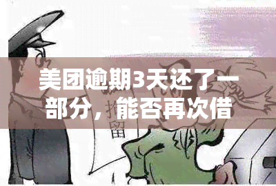 美团逾期3天还了一部分，能否再次借款或免除还款？