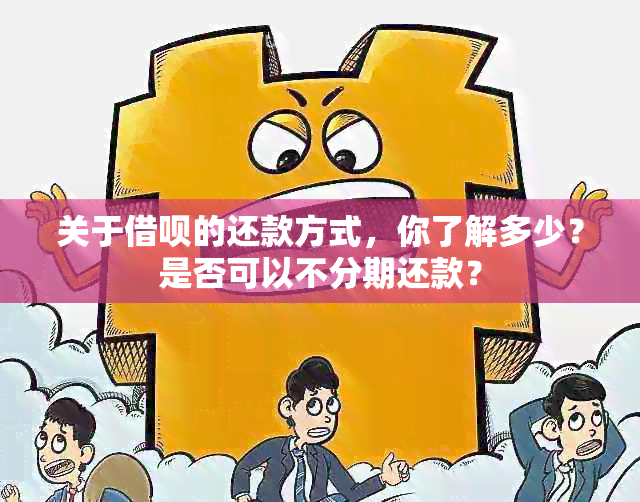 关于借呗的还款方式，你了解多少？是否可以不分期还款？