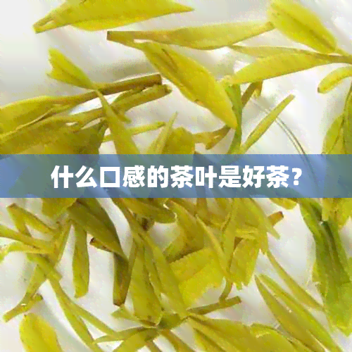 什么口感的茶叶是好茶？