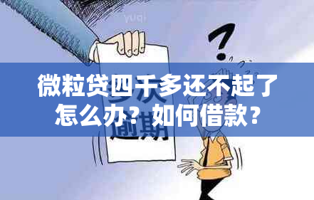 微粒贷四千多还不起了怎么办？如何借款？