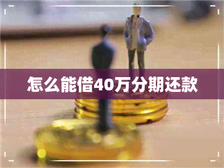 怎么能借40万分期还款