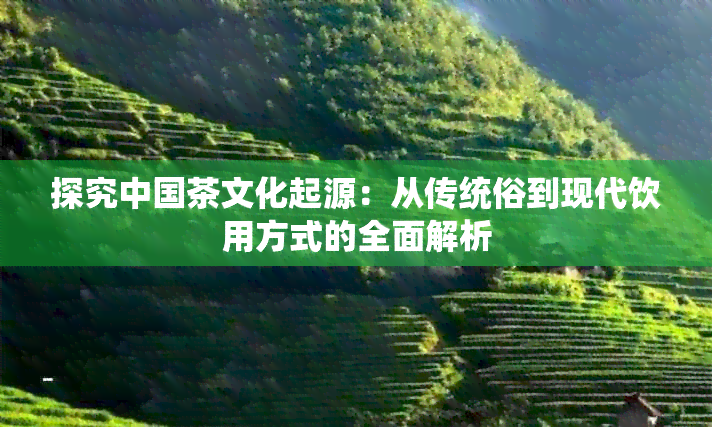 探究中国茶文化起源：从传统俗到现代饮用方式的全面解析