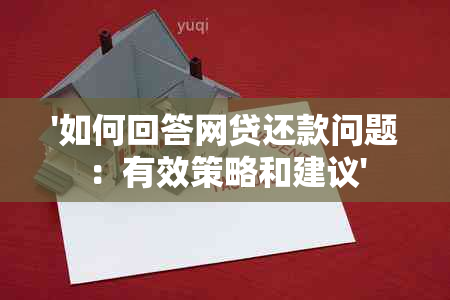 '如何回答网贷还款问题：有效策略和建议'