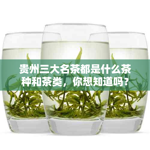 贵州三大名茶都是什么茶种和茶类，你想知道吗？