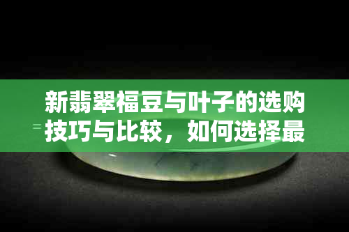 新翡翠福豆与叶子的选购技巧与比较，如何选择最适合自己的装饰品？