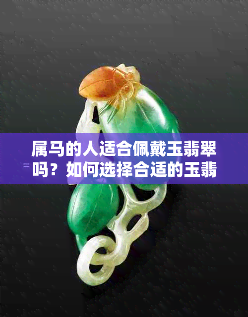 属马的人适合佩戴玉翡翠吗？如何选择合适的玉翡翠饰品？