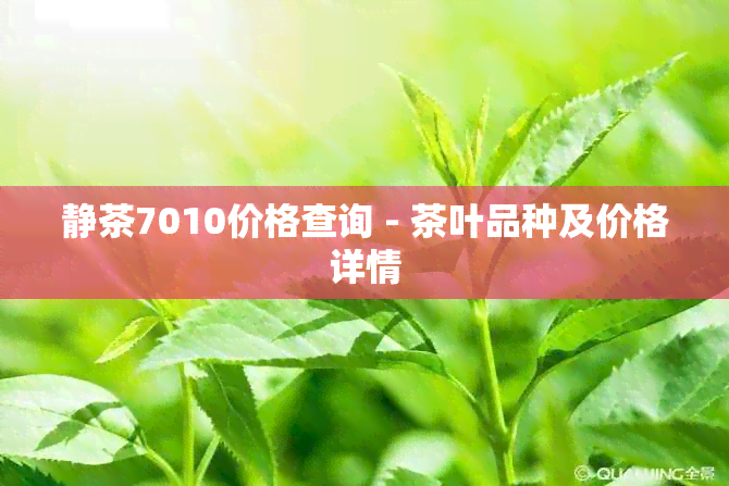 静茶7010价格查询 - 茶叶品种及价格详情