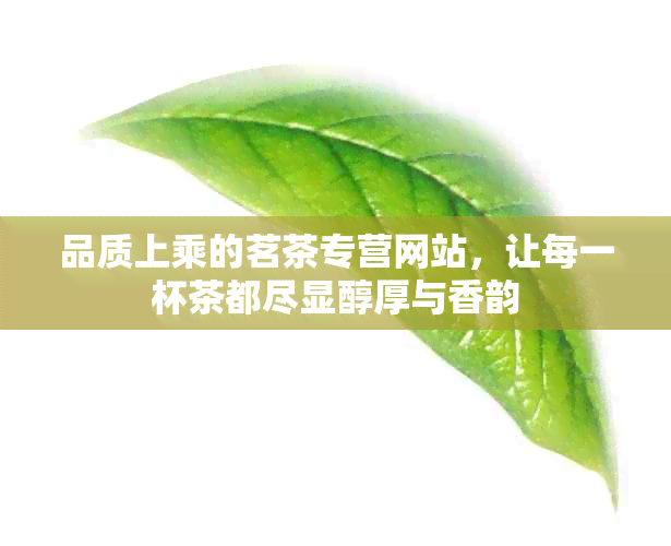 品质上乘的茗茶专营网站，让每一杯茶都尽显醇厚与香韵