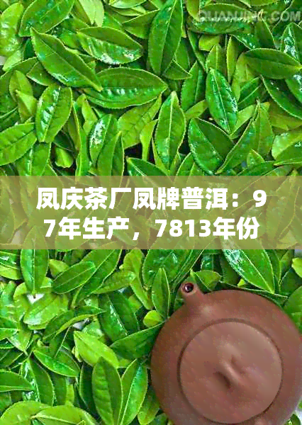 凤庆茶厂凤牌普洱：97年生产，7813年份，经典普洱茶品。