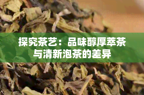 探究茶艺：品味醇厚萃茶与清新泡茶的差异