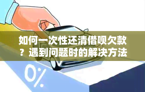 如何一次性还清借呗欠款？遇到问题时的解决方法和建议