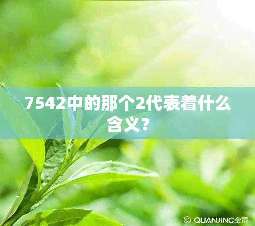 7542中的那个2代表着什么含义？