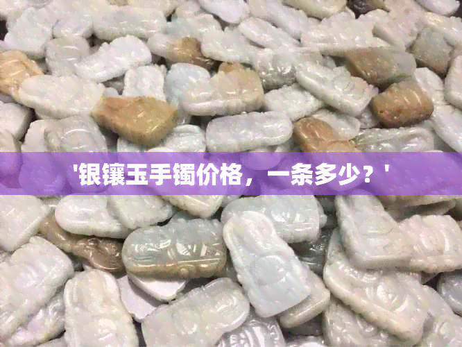 '银镶玉手镯价格，一条多少？'