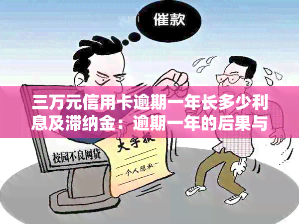 三万元信用卡逾期一年长多少利息及滞纳金：逾期一年的后果与处理方法