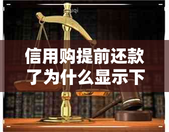 信用购提前还款了为什么显示下月还要还款