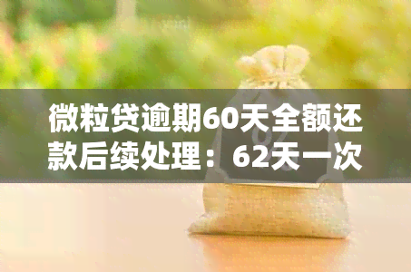 微粒贷逾期60天全额还款后续处理：62天一次性还清，70天一次清零