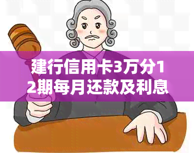 建行信用卡3万分12期每月还款及利息计算：详细信息与每期金额