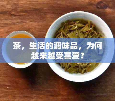 茶，生活的调味品，为何越来越受喜爱？