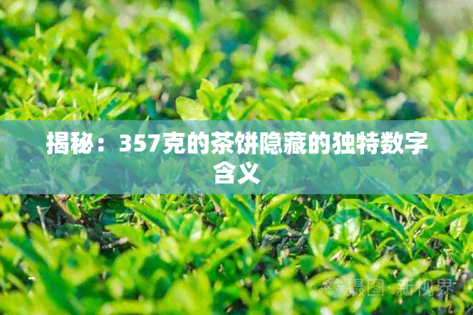 揭秘：357克的茶饼隐藏的独特数字含义