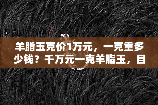 羊脂玉克价1万元，一克重多少钱？千万元一克羊脂玉，目前市场价值是多少？