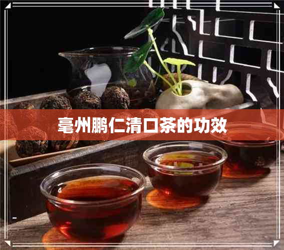 毫州鹏仁清口茶的功效