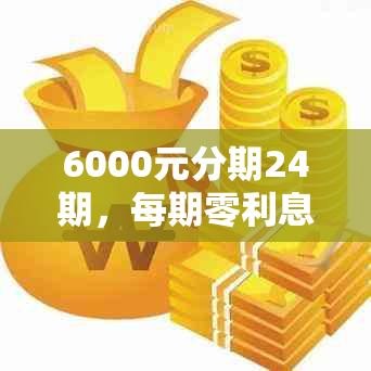 6000元分期24期，每期零利息，实际每期支付多少钱？