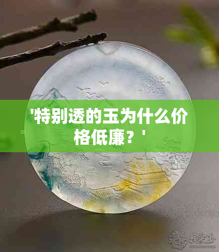 '特别透的玉为什么价格低廉？'