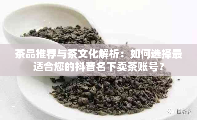 茶品推荐与茶文化解析：如何选择最适合您的抖音名下卖茶账号？