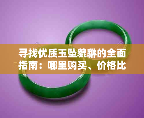 寻找优质玉坠貔貅的全面指南：哪里购买、价格比较、注意事项一应俱全