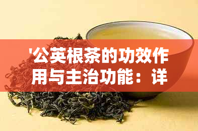 '公英根茶的功效作用与主治功能：详解其作用，禁忌，及价格和食用方法'