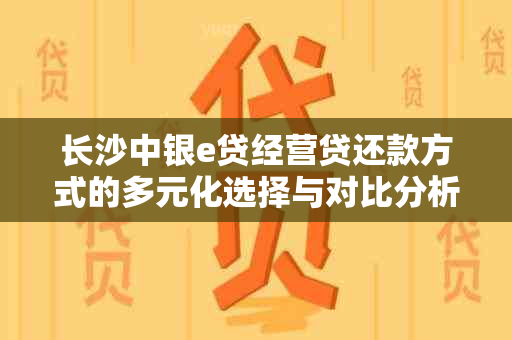 长沙中银e贷经营贷还款方式的多元化选择与对比分析