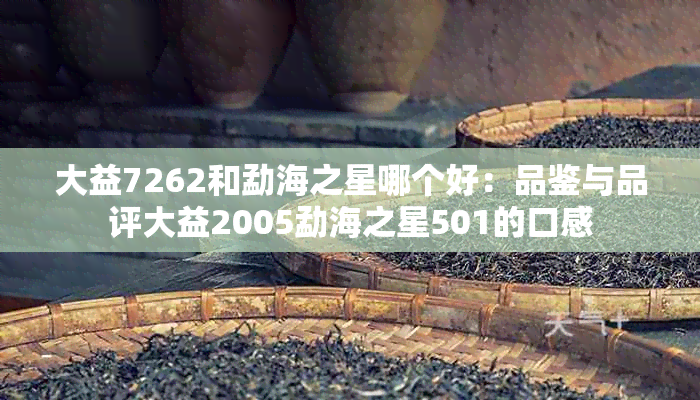 大益7262和勐海之星哪个好：品鉴与品评大益2005勐海之星501的口感