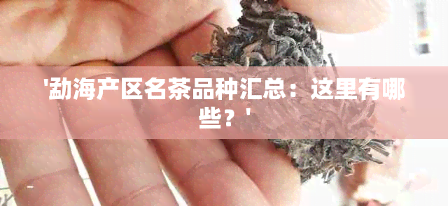 '勐海产区名茶品种汇总：这里有哪些？'