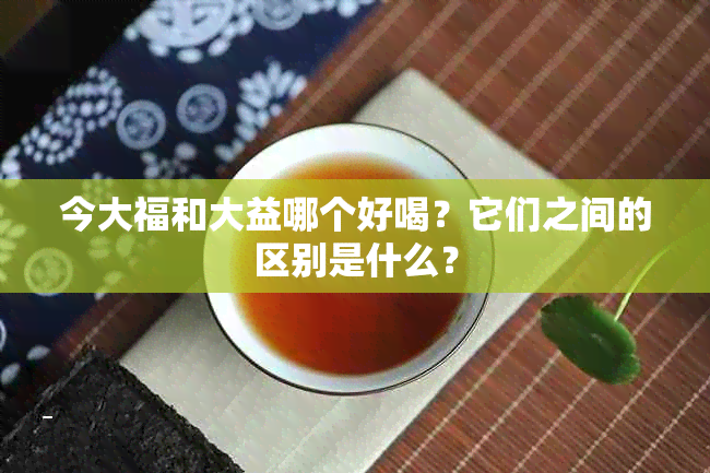 今大福和大益哪个好喝？它们之间的区别是什么？