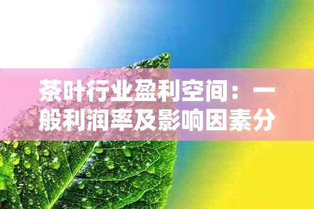 茶叶行业盈利空间：一般利润率及影响因素分析