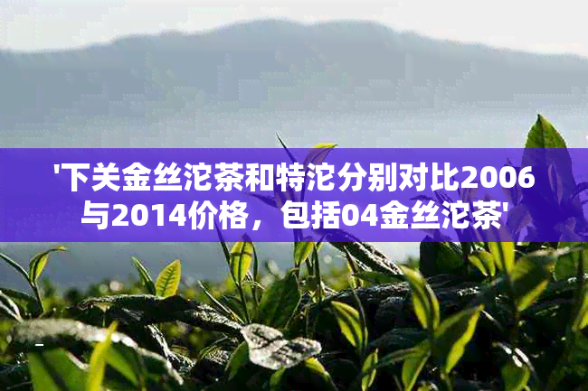 '下关金丝沱茶和特沱分别对比2006与2014价格，包括04金丝沱茶'