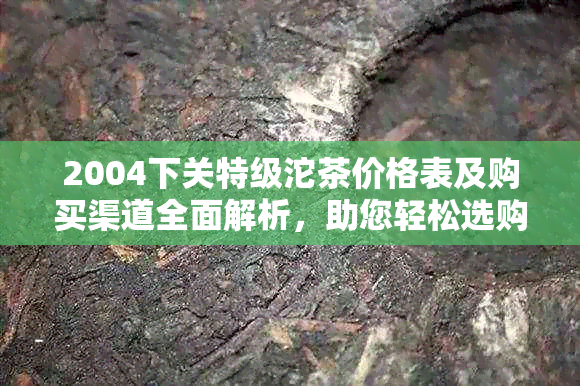 2004下关特级沱茶价格表及购买渠道全面解析，助您轻松选购优质茶叶