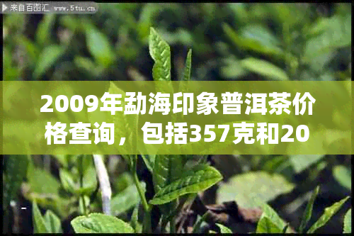 2009年勐海印象普洱茶价格查询，包括357克和2006年勐海产普洱生茶价格