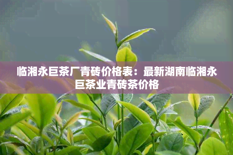 临湘永巨茶厂青砖价格表：最新湖南临湘永巨茶业青砖茶价格