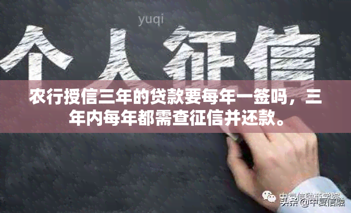 农行授信三年的贷款要每年一签吗，三年内每年都需查并还款。