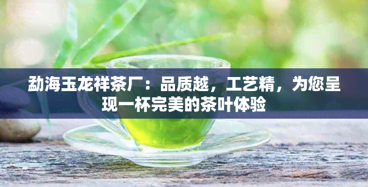 勐海玉龙祥茶厂：品质越，工艺精，为您呈现一杯完美的茶叶体验