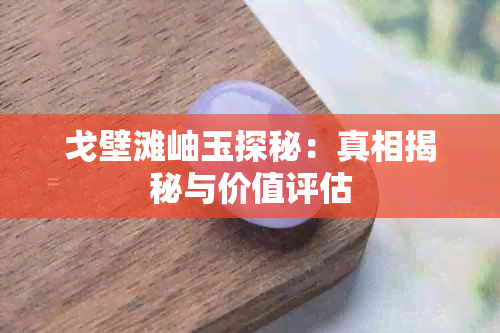 戈壁滩岫玉探秘：真相揭秘与价值评估