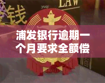 浦发银行逾期一个月要求全额偿还：如何应对与解决？