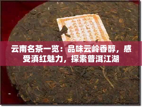 云南名茶一览：品味云岭香醇，感受滇红魅力，探索普洱江湖