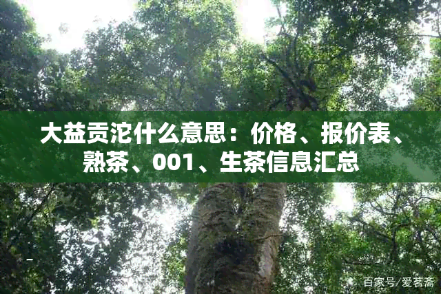 大益贡沱什么意思：价格、报价表、熟茶、001、生茶信息汇总