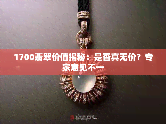 1700翡翠价值揭秘：是否真无价？专家意见不一