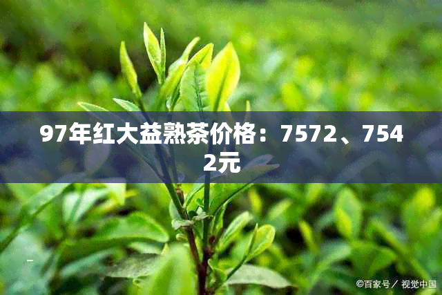 97年红大益熟茶价格：7572、7542元