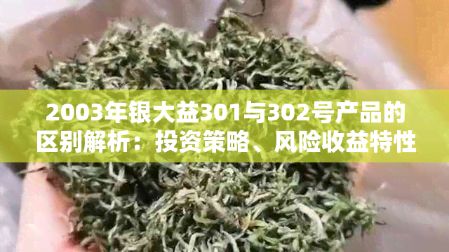 2003年银大益301与302号产品的区别解析：投资策略、风险收益特性和适用场景